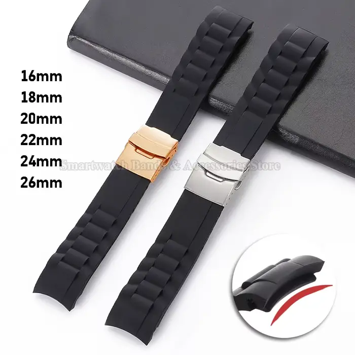 Bracelet de montre en silicone pour Seiko et Omega