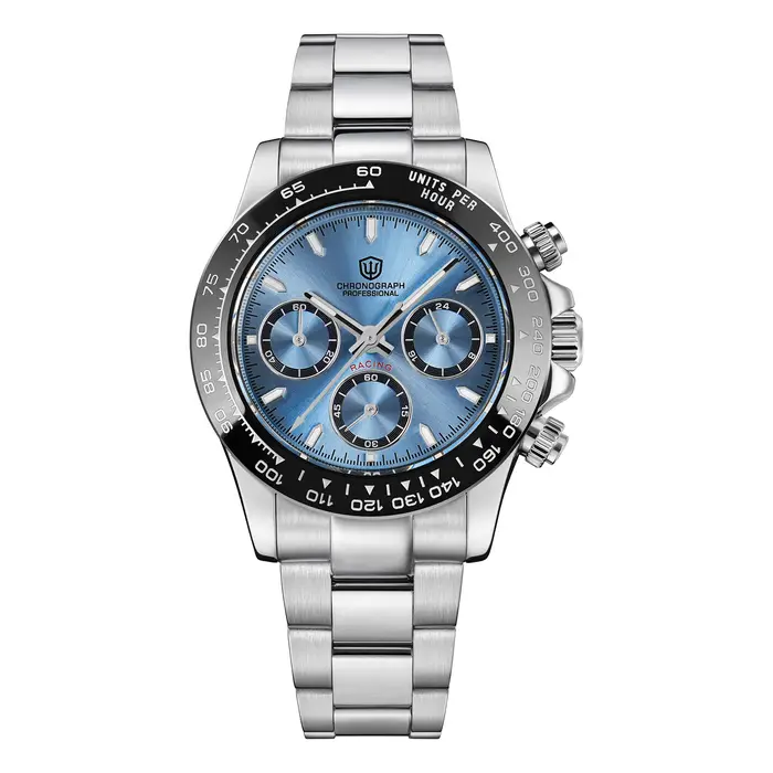 Montre de plongée lumineuse en acier inoxydable avec cristal de saphir pour homme occasions sportives et quotidiennes