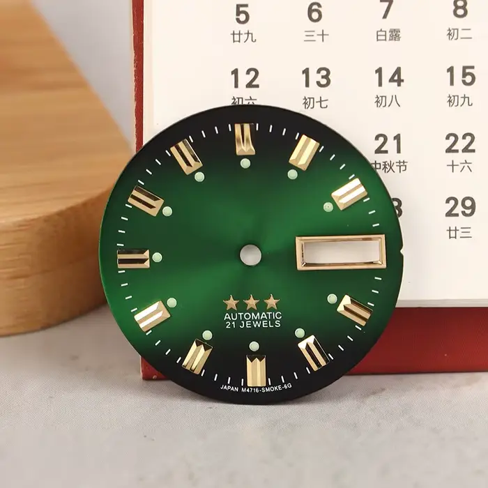 Cadran de montre pour hommes, pièces de bricolage, double calendrier littéral, accessoires pour mouv