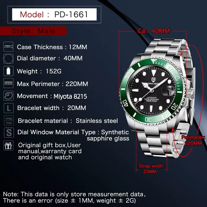 Montre mécanique automatique pour homme PAGANI Design 2026