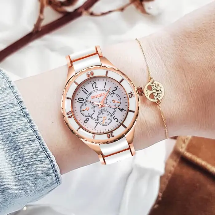 Femmes montres or Rose blanc Quartz montre en acier Mujer Design élégant horloge dames montre-bracelet Bayan Kol Saati Feminino Reloj