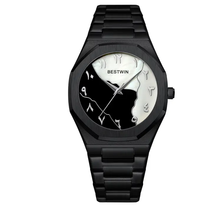 Reloj hombre BESTWIN cadran créatif montres montre pour hommes coque en or visage affaires