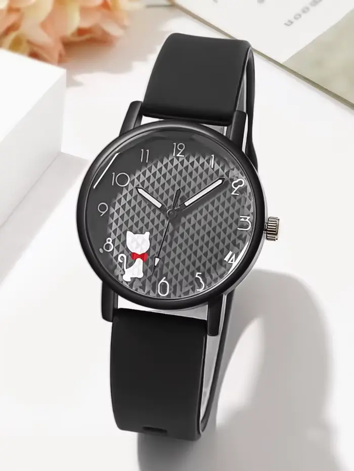Montre pour femme, montre à quartz avec bracelet en silicone