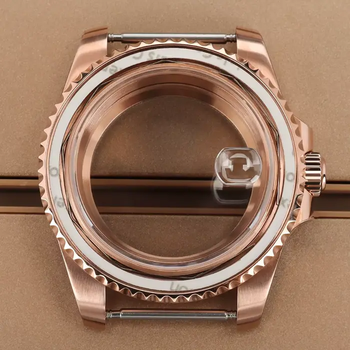 Boîtier de montre pour femme en or rose 40 mm pour cadran de 28,5 mm, mouvements NH35 NH36 Miyota821