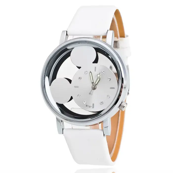 Montre Mickey pour enfants bracelet en cuir alliage boîtier rond mouvement quartz aiguille display multiple color options for boys and girls school birthday gift