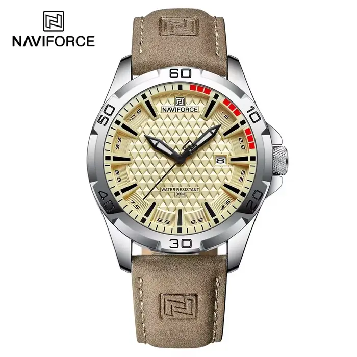 NAVIFORCE marque hommes mode montres à Quartz mâle bracelet en cuir Sport étanche montres calendrier