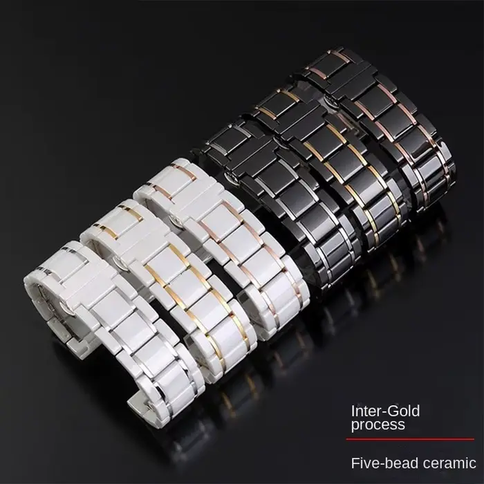 Bracelet de montre en céramique pour hommes et femmes