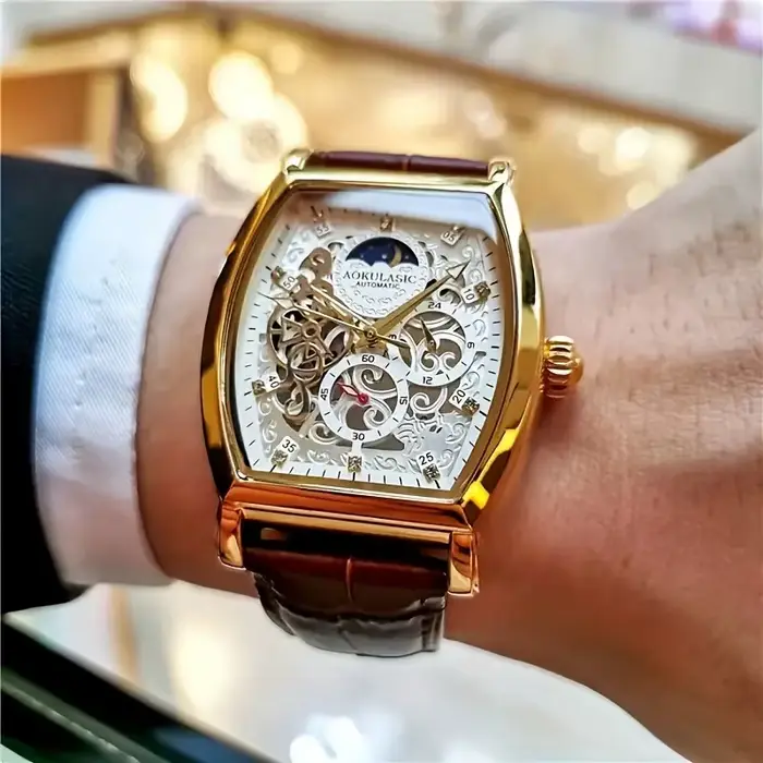 Montre mécanique automatique élégante pour homme avec tourbillon