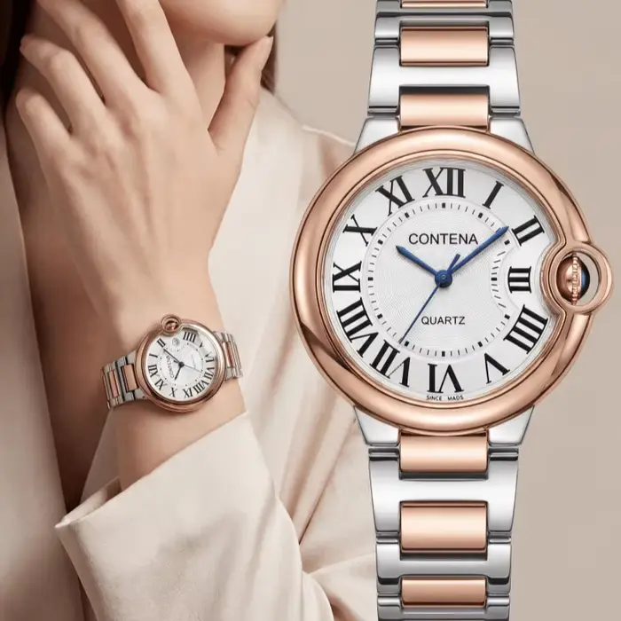 Montre TINUORA en acier inoxydable élégante avec affichage de calendrier pour femmes occasions spéciales