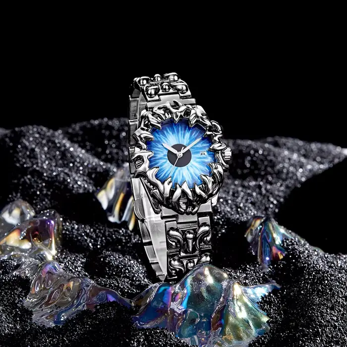 Montre à quartz pour homme avec cadran œil-de-chat