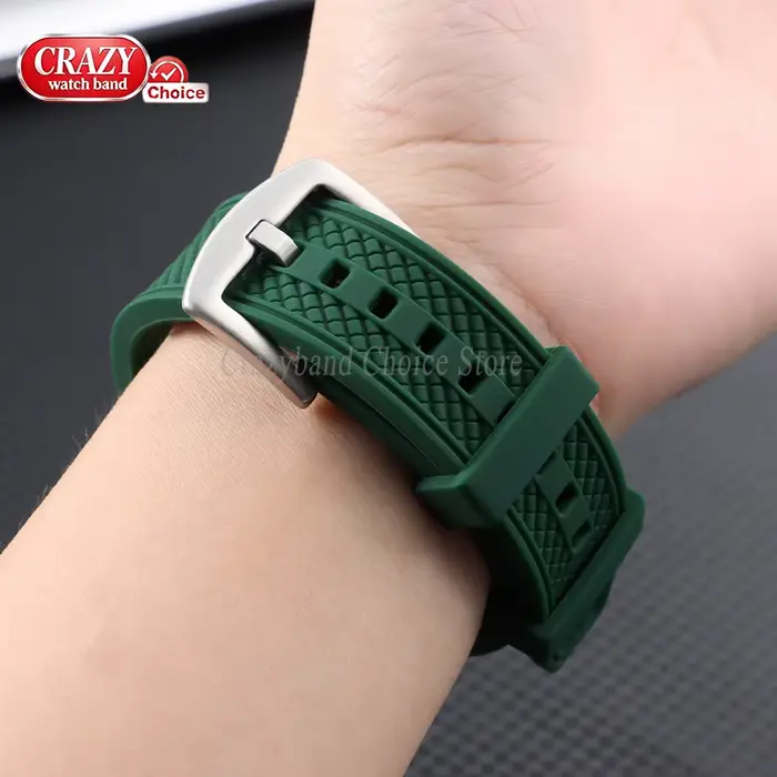 Bracelet de montre en silicone universel pour Seiko Omega Citizen et autres marques de montres pour femmes et hommes occasions spéciales et quotidiennes
