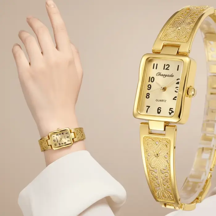Montres-bracelets rectangulaires de luxe pour femmes