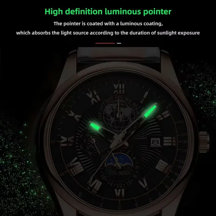 2025 hommes montre haut tendance luxe Sport montre-bracelet pour homme étanche lumineux en cuir Date montres à Quartz