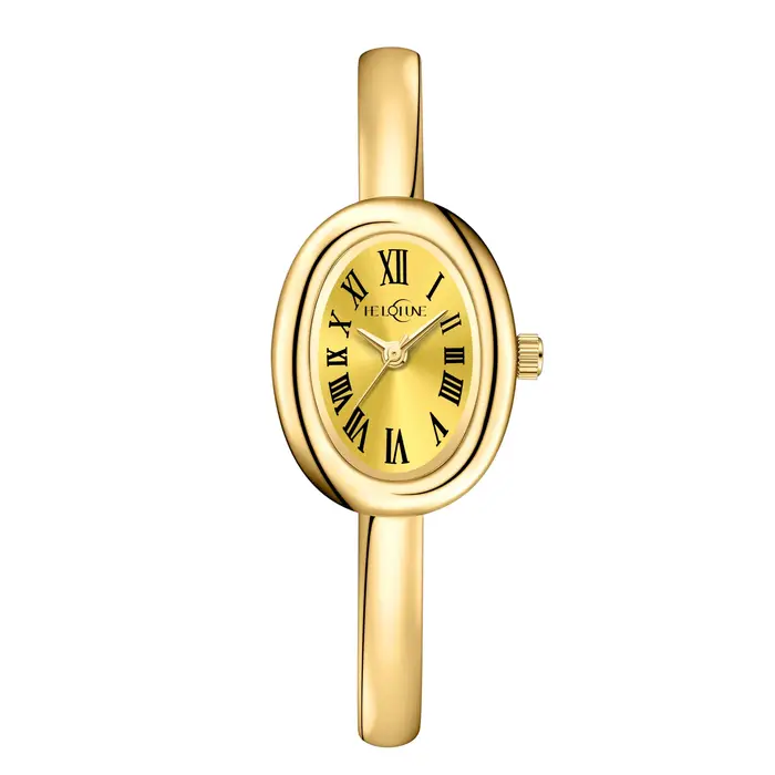 Montre à quartz résistante à l'eau pour femmes : montre-bracelet minimaliste à cadran ovale (cadeau)