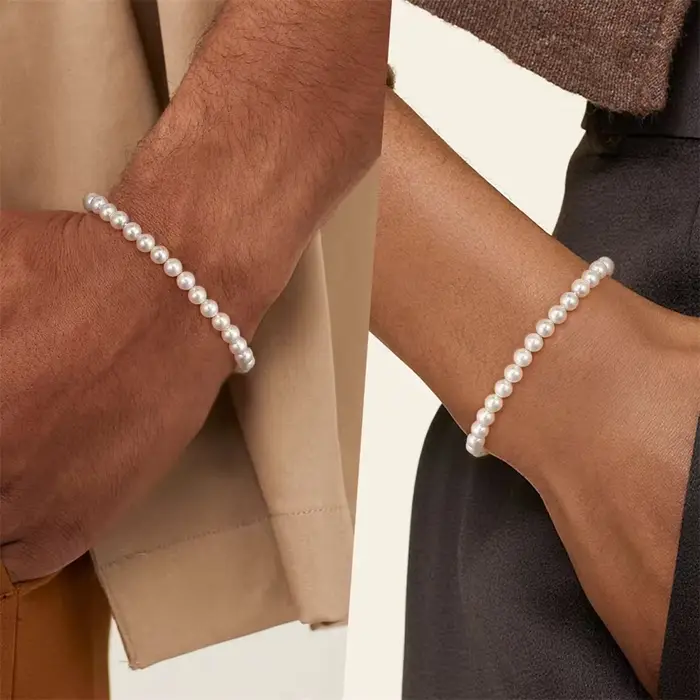 Bracelet de perles d'imitation rétro Simple pour femmes