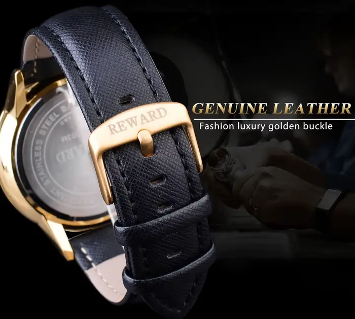 Récompense Montres en or pour hommes, mouvement à quartz