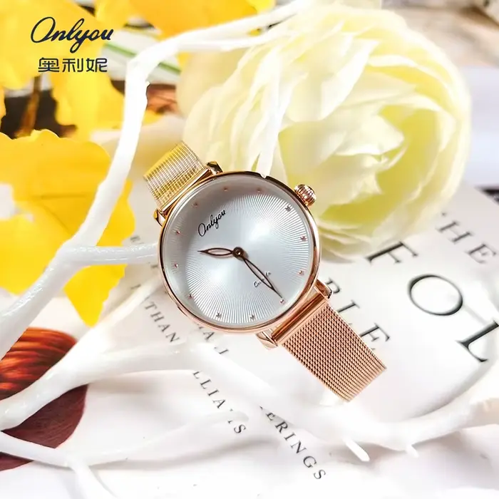 Montre à quartz à double aiguille en cristal fantôme pour femme ONLYOU
