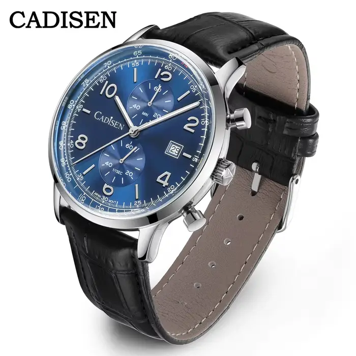 CADISEN montre à Quartz hommes marques de luxe chronographe MIYOTA 0S11 mouvement Sunburst cadran sa