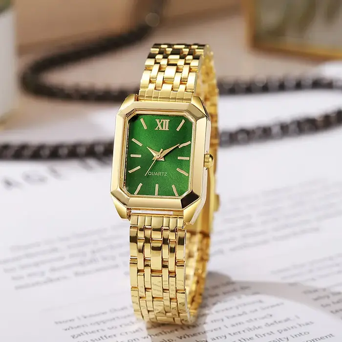 Montre Quartz sans Logo Femmes Elégante Bracelet Acier Inoxydable Occasion Spéciale