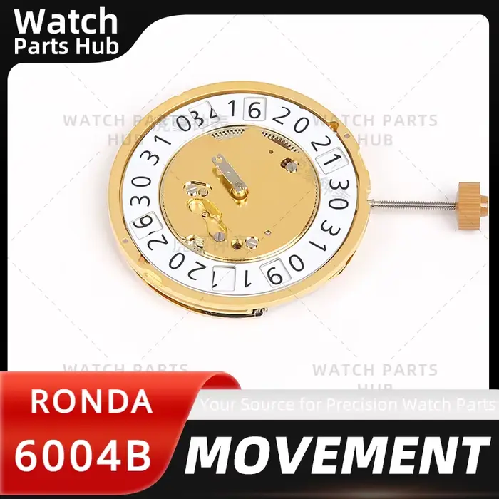 Tout nouveau mouvement de montre Ronda 6004B Original, or blanc, mouvement à 12 points, Machine à Qu
