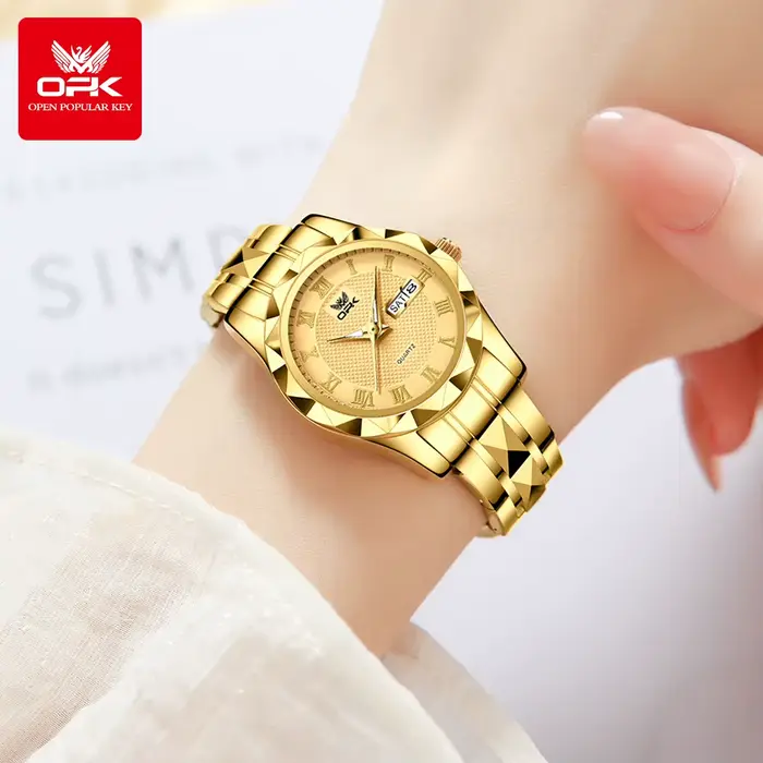Montres à quartz en acier inoxydable pour femme