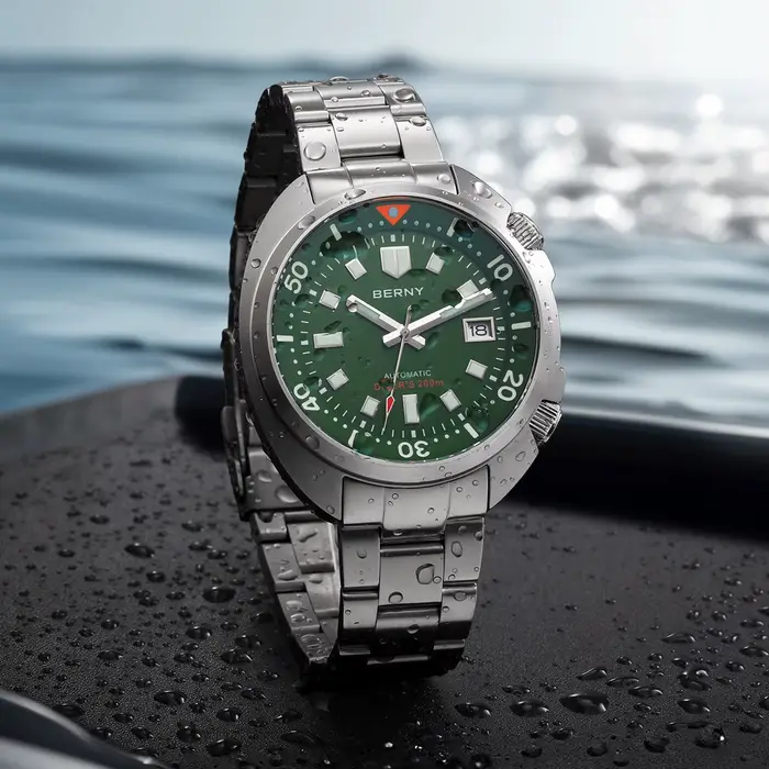 BERNY Diver hommes montre mis5 8215 haut automatique mécanique mode hommes montre de luxe saphir étanche 200m lumineux hommes montre