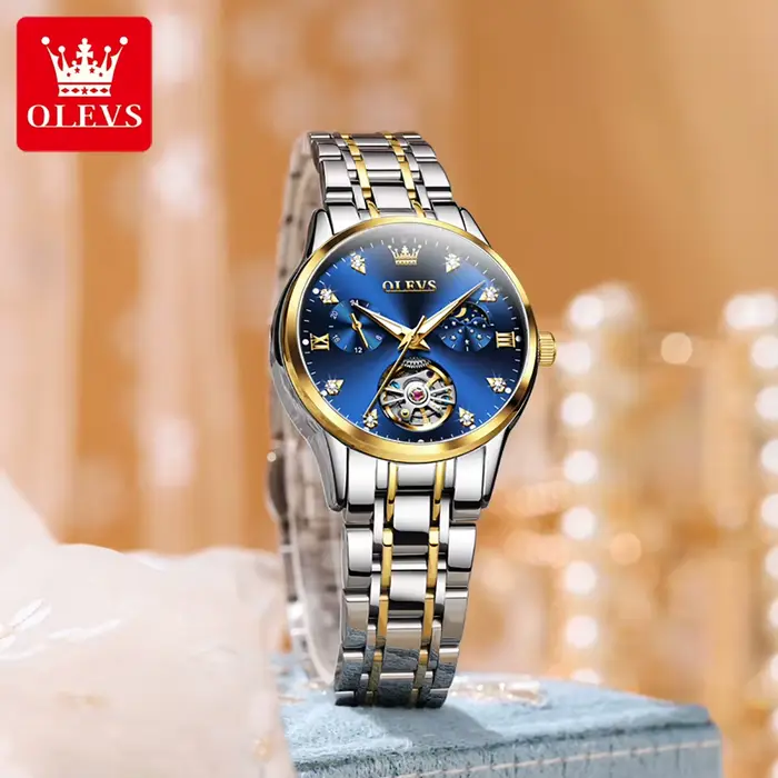 OLEVS montres pour femmes de luxe Tourbillon Style Original automatique montre mécanique pour femme étanche lumineux
