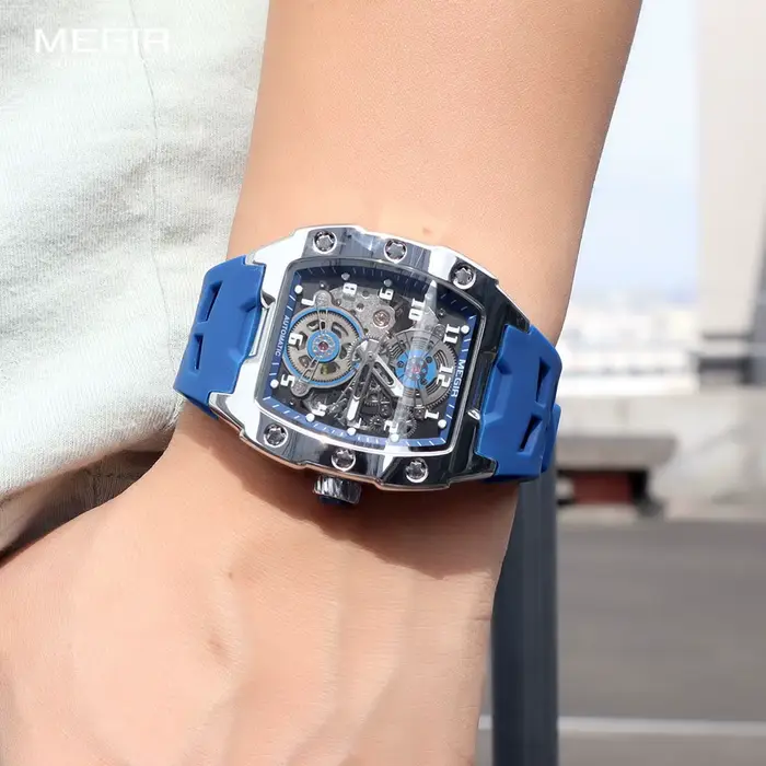 Montre Mécanique Bleue pour Homme