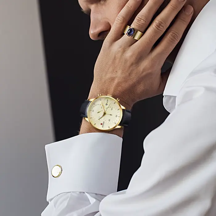 Récompense Montres en or pour hommes, mouvement à quartz