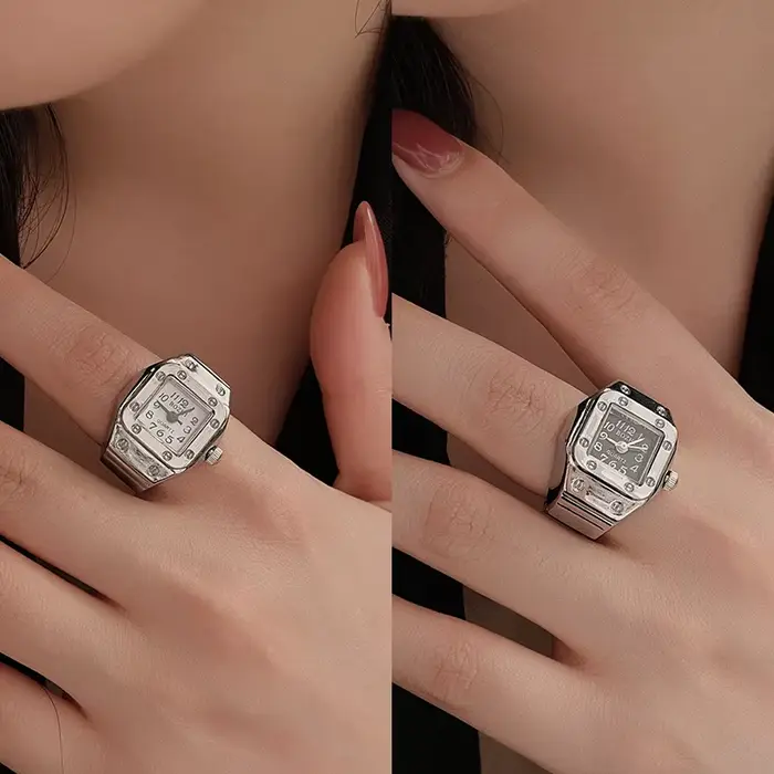 Mini montre Vintage avec bague ronde et créative