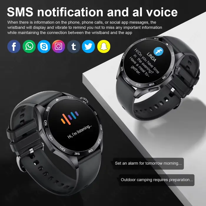 Montre intelligente homme LIGE bracelet santé ECG Bluetooth musique sport fitness caméra à distance