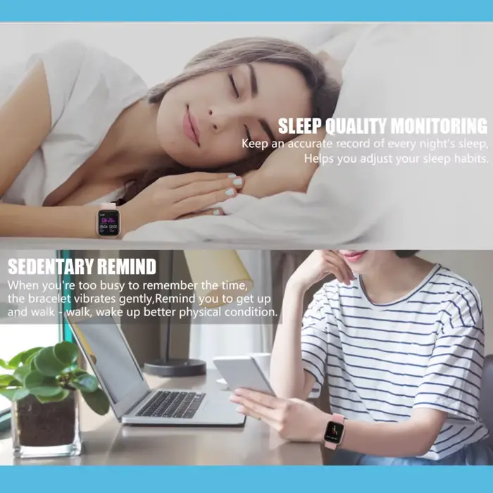 Montre intelligente de sport étanche pour femme avec suivi de la santé et du sommeil pour des entraînements efficaces et des journées bien organisées