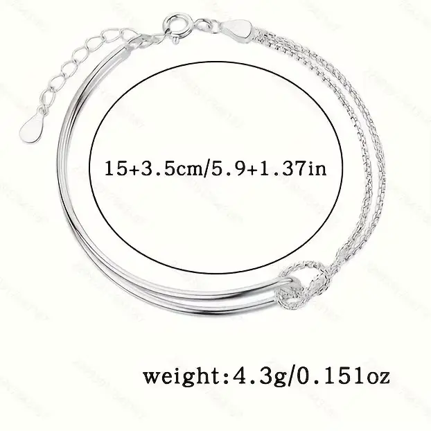 Bracelet Double couche en argent Sterling 925 pour femmes et filles