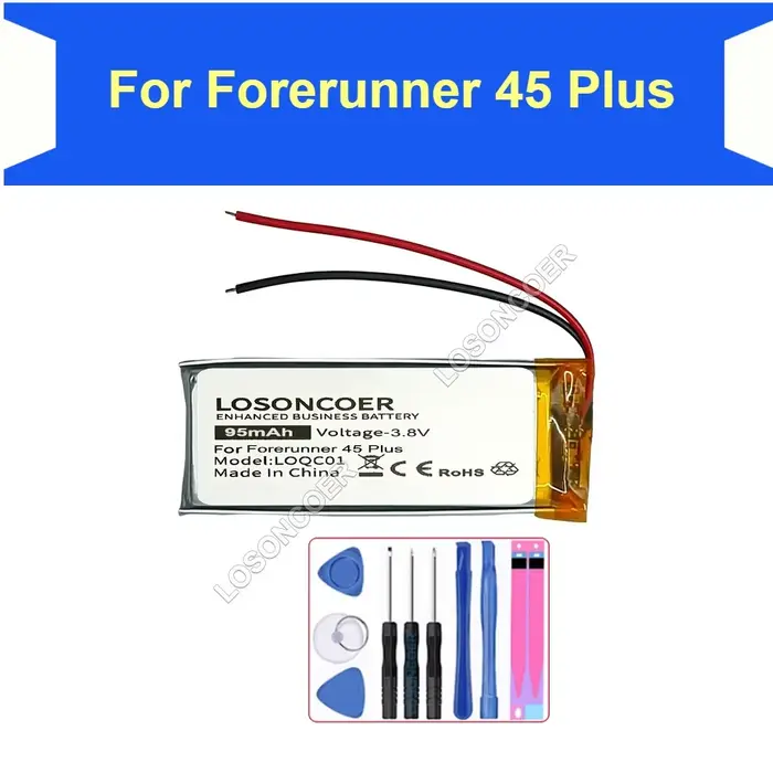 Batterie de montre de sport 361-00104-20 pour Garmin Forerunner 45 Plus 45S Forerunner45