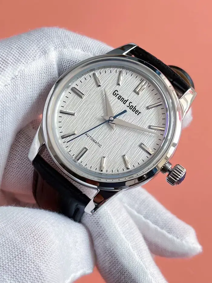 Montre rétro DRADIC automatique homme avec affichage de la date cadran multicolore bracelet en cuir pour occasions professionnelles et personnelles