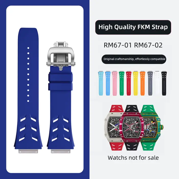 ‌ RM67-01/RM67-02 Bracelet de montre | Bande de caoutchouc fluoré de 24mm pour Richard Miller