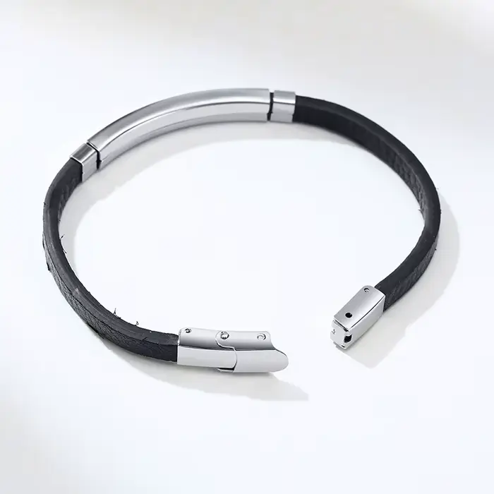 Bracelet d'identification de gravure Simple pour hommes