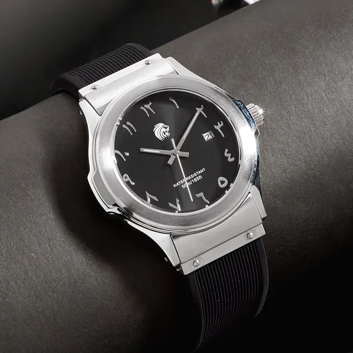 Montre Arabe de Marque avec Boîtier Entièrement en Acier Inoxydable