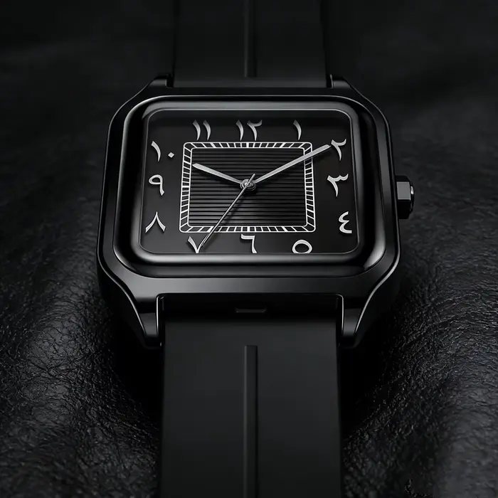 Montre à Quartz Carrée avec Chiffres Arabes Résistante à L'Eau pour Hommes Occasions Spéciales Décontractée Élégante Sport BUSINESS