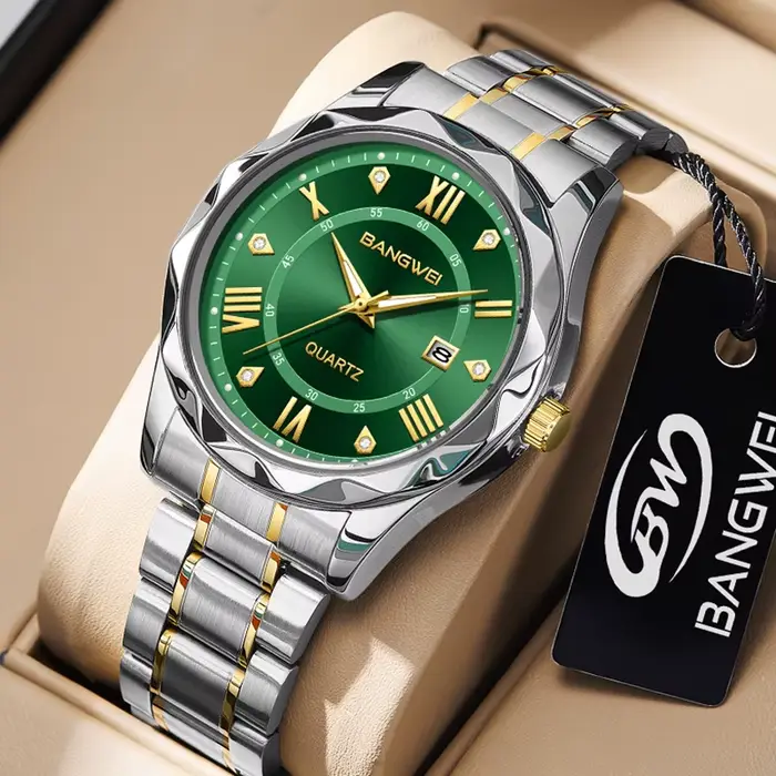 Montre de luxe LIGE BangWei, montre-bracelet à quartz pour homme, style business décontracté, bracelet en acier inoxydable, étanche, date automatique, Reloj Hombre + boîte