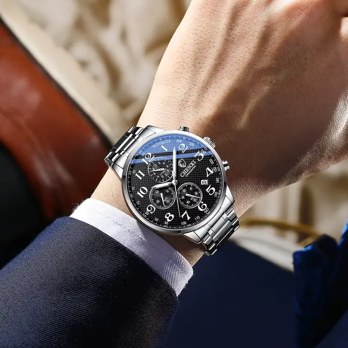 Marque CHENXI montre hommes chronographe horloge en cuir décontracté haute qualité montres à Quartz