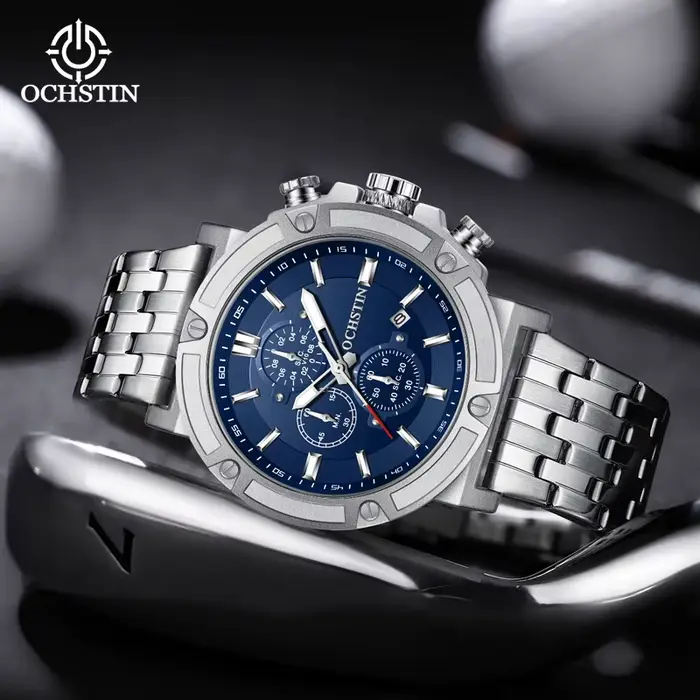 Montre à quartz chronographe pour homme