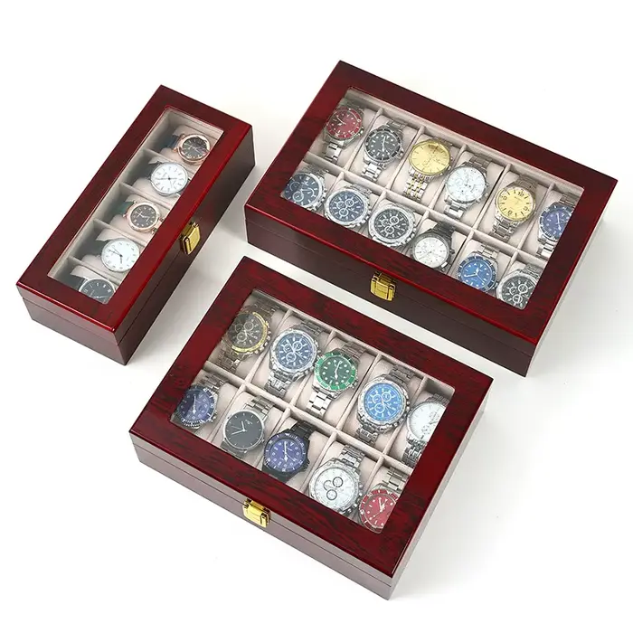 Organisateurs de montres de luxe en bois pour hommes et femmes