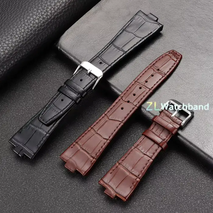 Bracelet de montre en cuir de haute qualité 25mmx8.5mm pour Vacheron Constantin Overseas 47450 49150 47040 4500V 5500V