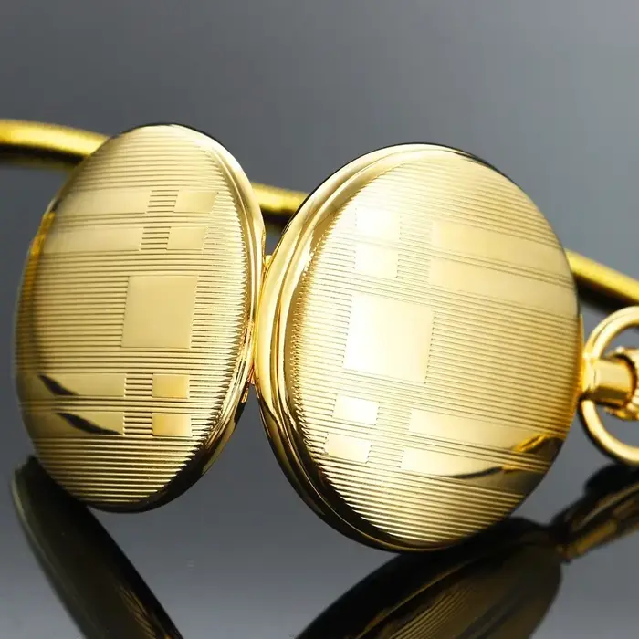 Montre de poche mécanique automatique en or pour hommes et femmes