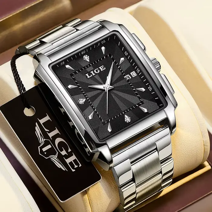 Relogio Masculino LIGE mode montre militaire hommes carré hommes montres haut de gamme de luxe étanc