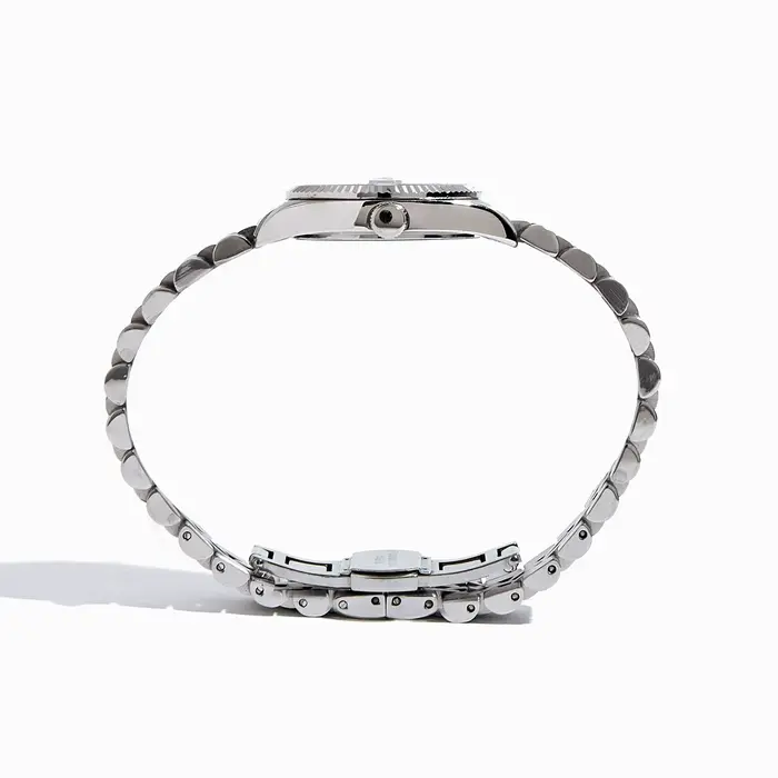 Montre de luxe pour femmes, chiffres arabes, boîtier en acier, couronne de marque étanche, montre-bracelet pour dames