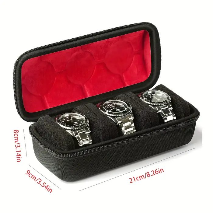 Organisateur de boîte de montre élégant pour homme, étui de voyage de montre, support d'affichage de montre de rangement portable avec oreiller anti-moussage pour montres-bracelets occassions spéciales cadeau