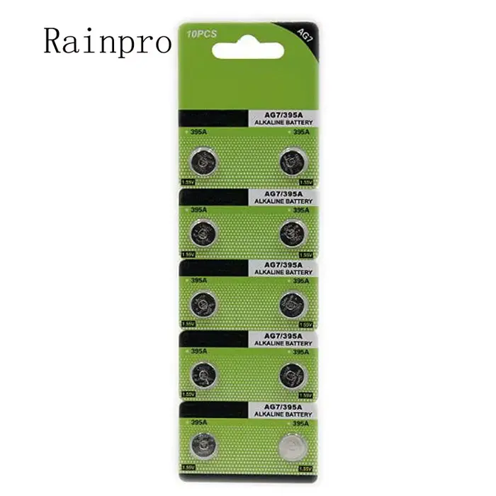 Pile bouton pour montre, AG7, LR927, 395, SR927SW, 195, 399, 10 pièces, uno