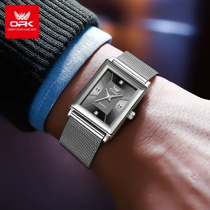 Montre à quartz pour homme avec bracelet en acier inoxydable